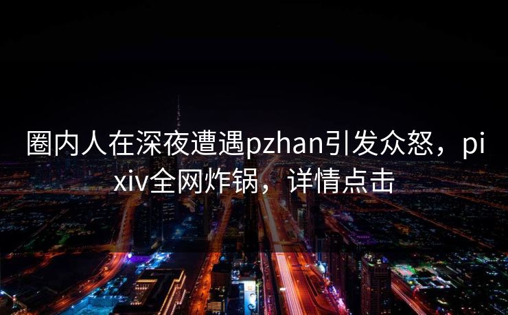 圈内人在深夜遭遇pzhan引发众怒，pixiv全网炸锅，详情点击