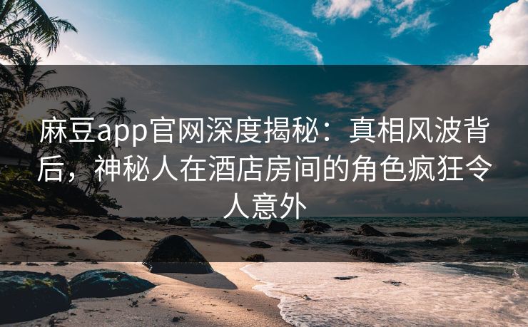 麻豆app官网深度揭秘：真相风波背后，神秘人在酒店房间的角色疯狂令人意外